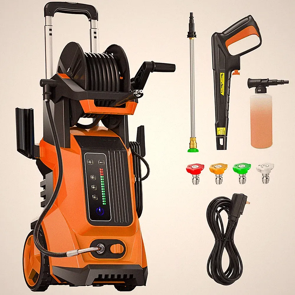 Pressure Washer 4500PSIMAX 4.0GPM, 15-Level Touchscreen, 4 Nozzles, for Home