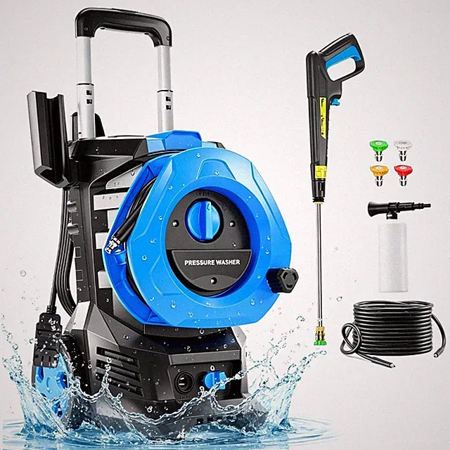 Pressure Washer 5350PSIMAX 2.5GPM, Steel Lance, 4 Nozzle Tips, for Car, Patio