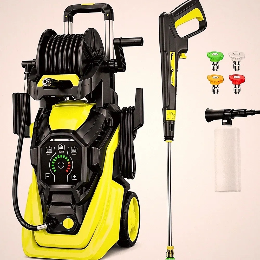 Pressure Washer 5560PSIMAX 3.0GPM, 15-Level Touch Control, 4 Nozzles, for Yard