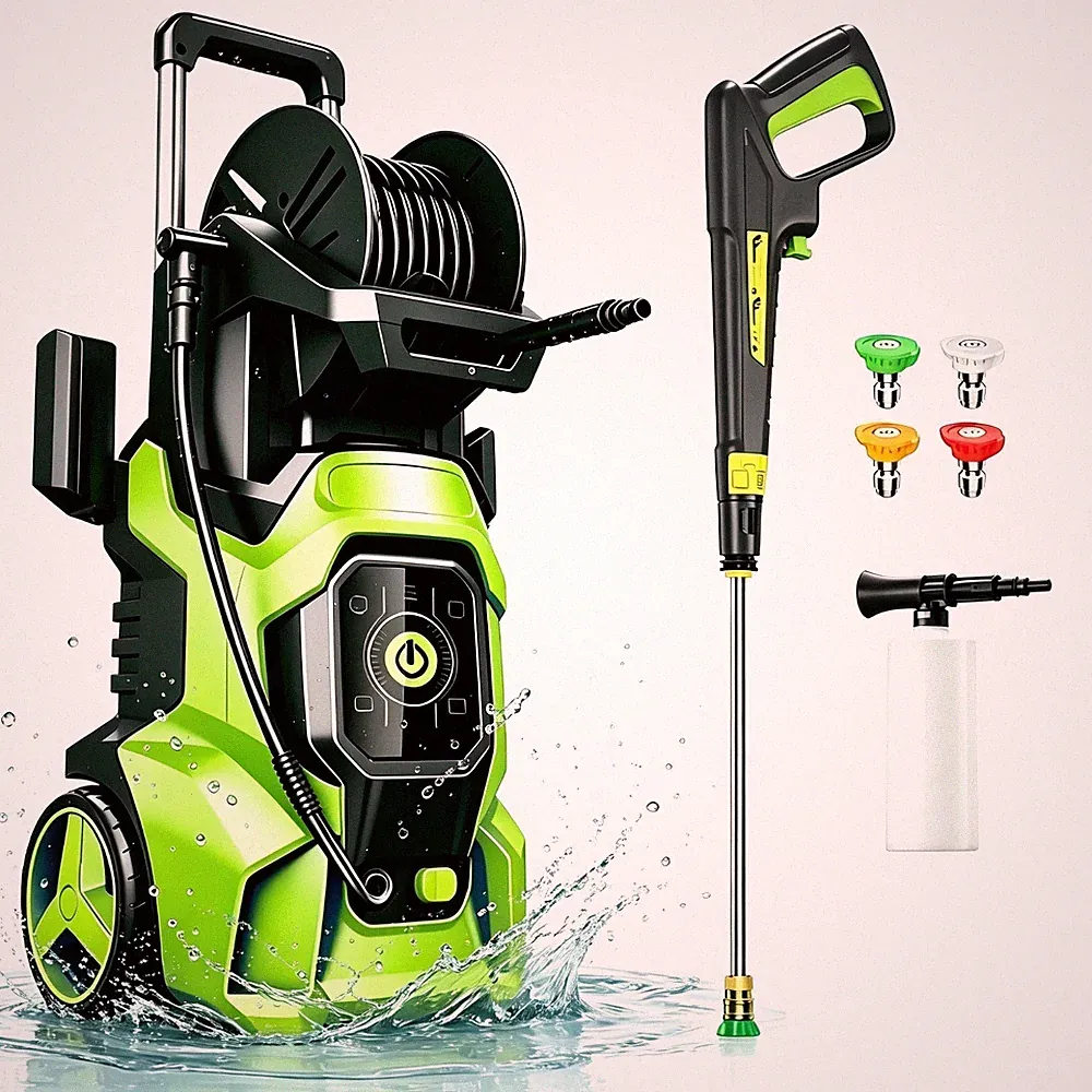Pressure Washer 5560PSIMAX 3.0GPM, 15-Level Touch Control, 4 Nozzles, for Yard
