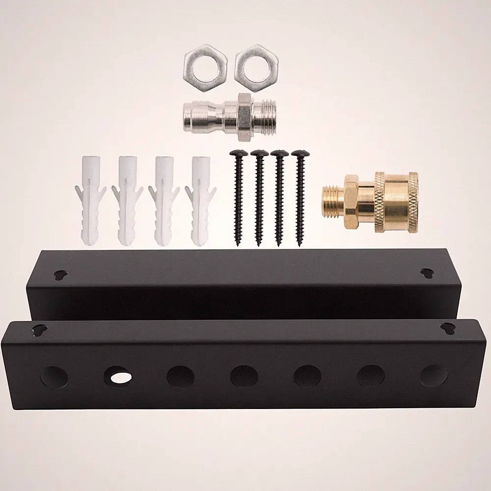 Pressure Washer Accessories Storage Rack 2pc 1/4" Quick Connect Wall Mount