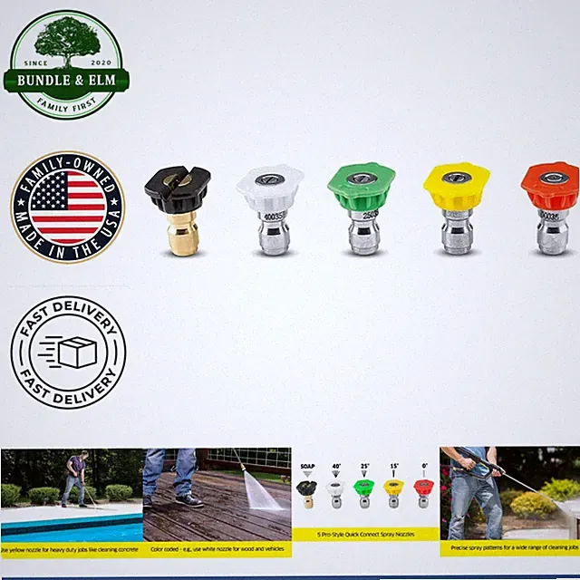 Pressure Washer Accessory Kit with Quick Connect Nozzles for All Cleaning Needs