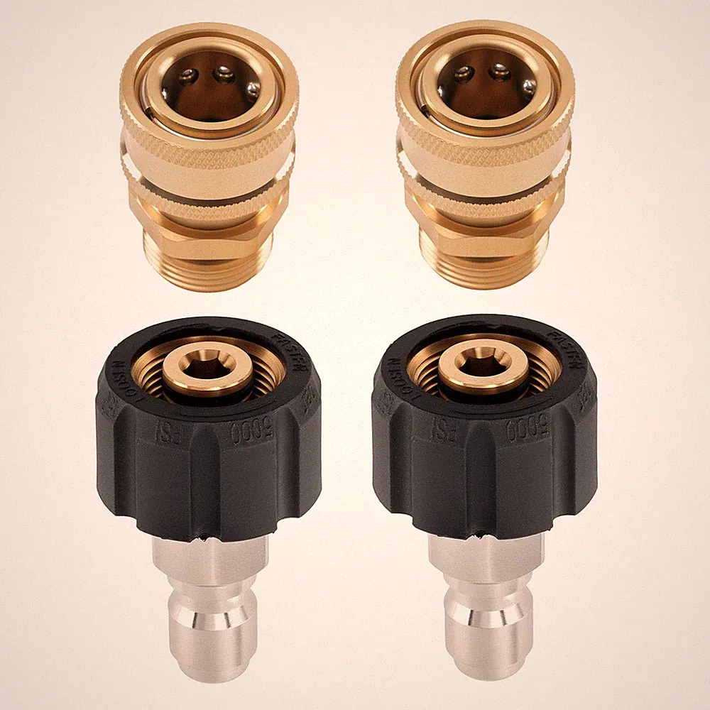 Pressure Washer Adapter M22 14mm Swivel to 3/8'' Quick Connect 5000PSI Brass