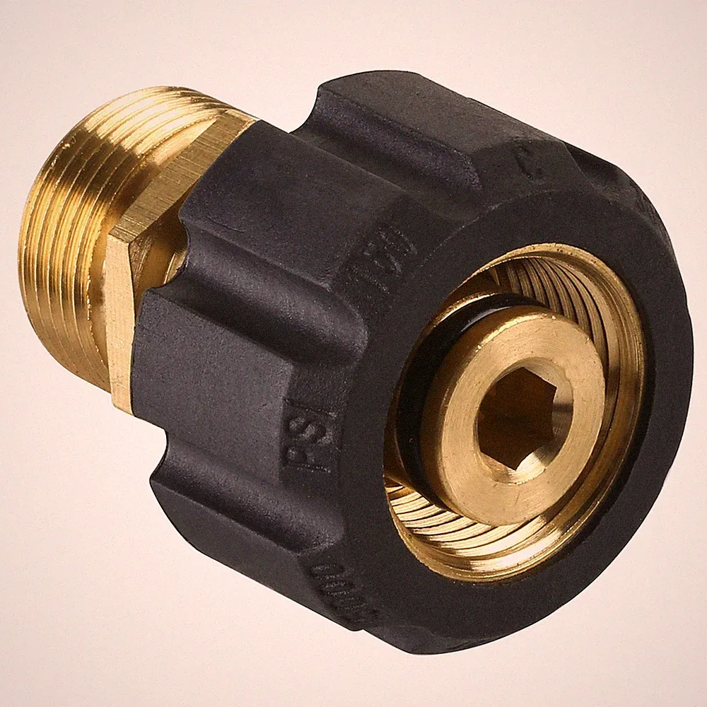 Pressure Washer Adapter, Metric M22 15mm Female Thread to M22 14mm Fitting, 4...