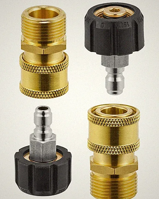Pressure Washer Adapter Set, M22 14mm to 1/4'' Quick Connect, 4 Pcs