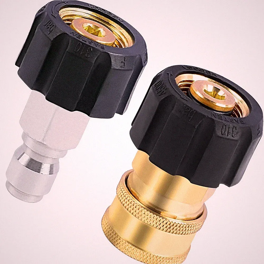 Pressure Washer Adapter Set M22 14mm to 3/8 Inch Quick Connect 4500 PSI