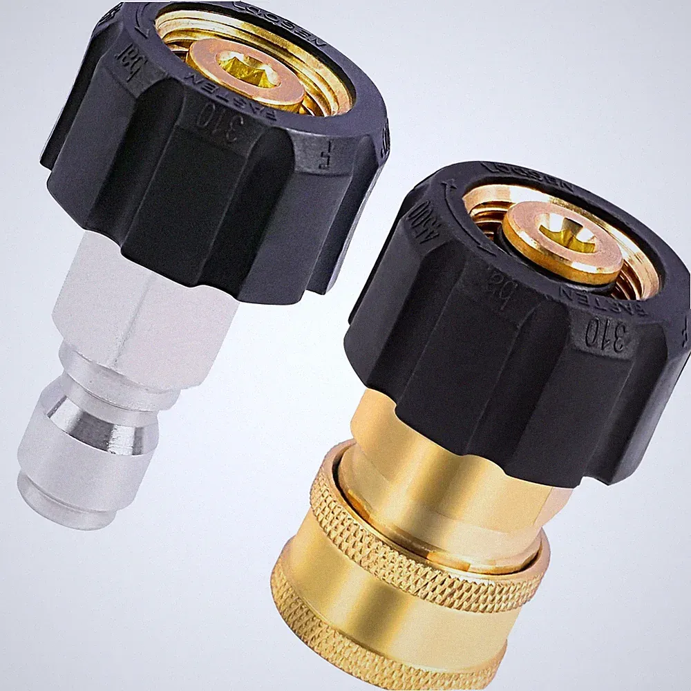 Pressure Washer Adapter Set M22 14mm to 3/8 Inch Quick Connect 4500 PSI