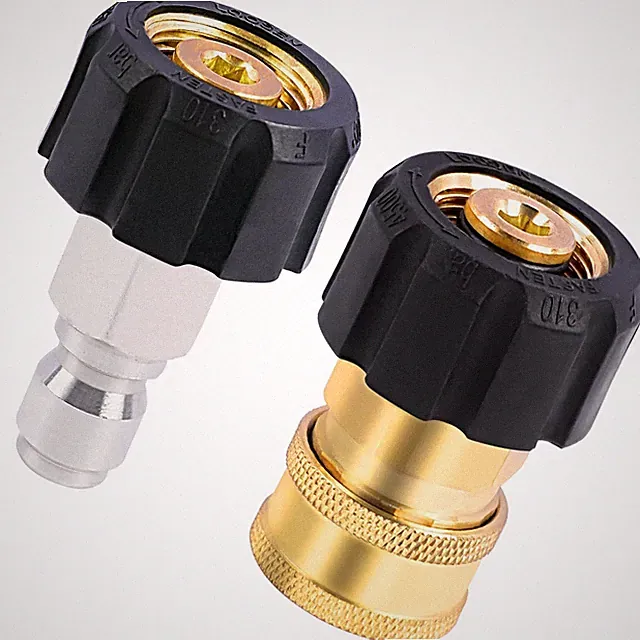 Pressure Washer Adapter Set, M22 14mm to 3/8 inch Quick Connect and Disconnec...