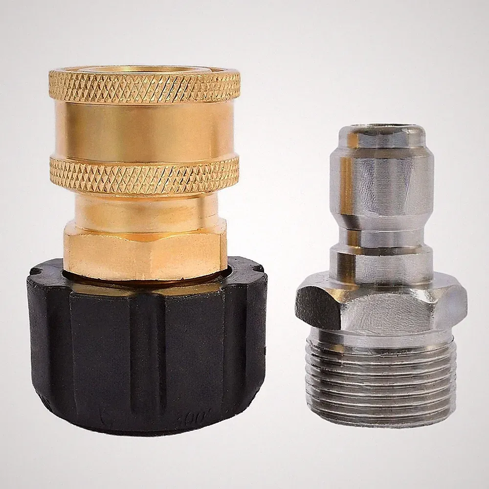 Pressure Washer Adapter Set M22 3/8 Inch Quick Connect Kit 14mm Metric