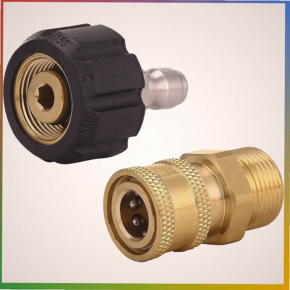 Pressure Washer Adapter Set, Quick Connect Gun to Wand, M22 14mm to 1/4 Inch