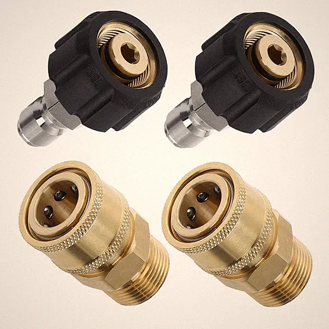 Pressure Washer Adapter Set Quick Connect Kit Metric M22 15mm Female to M22 M...
