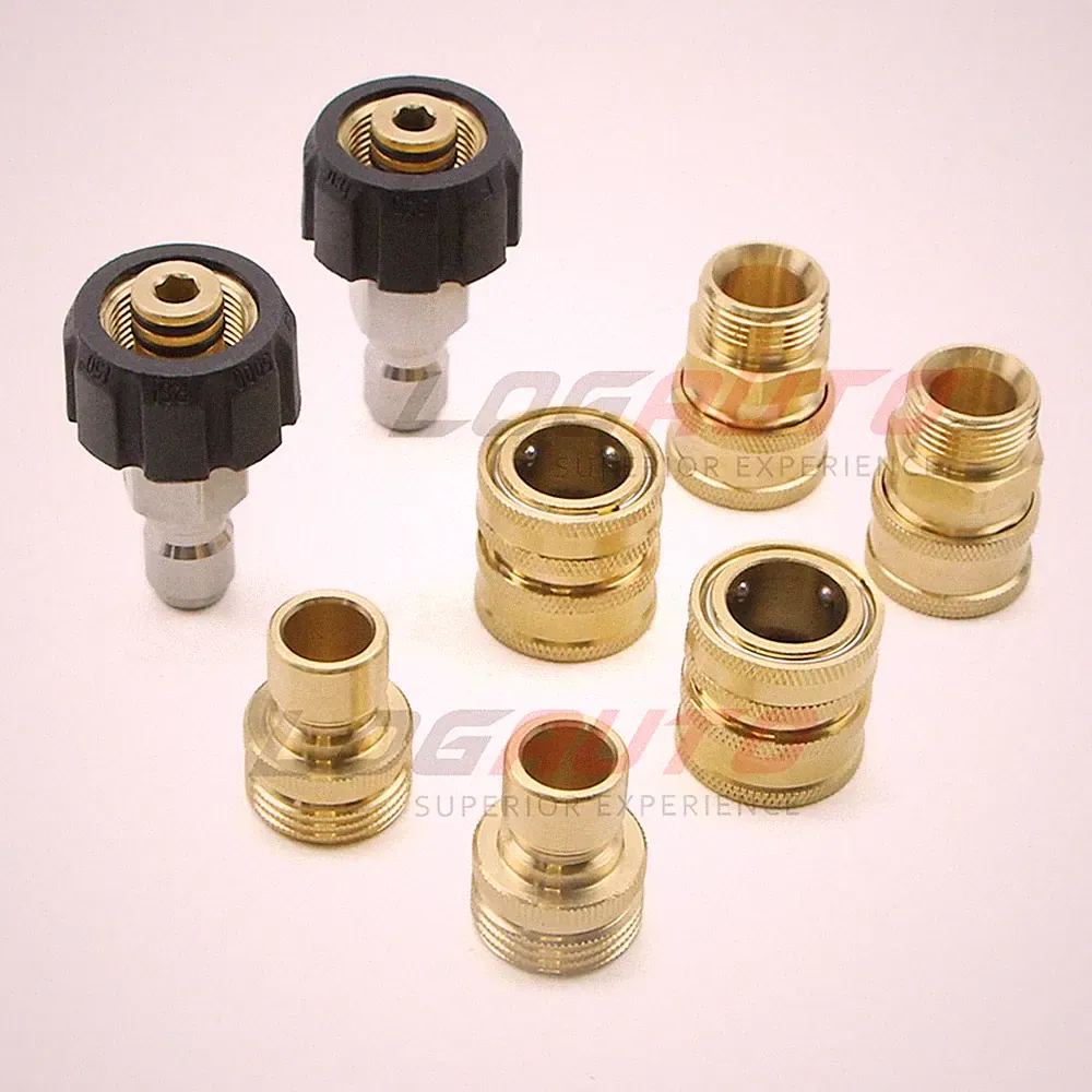 Pressure Washer Adapter Set Quick Disconnect M22 Swivel to 1/4" or 3/8'' Connect
