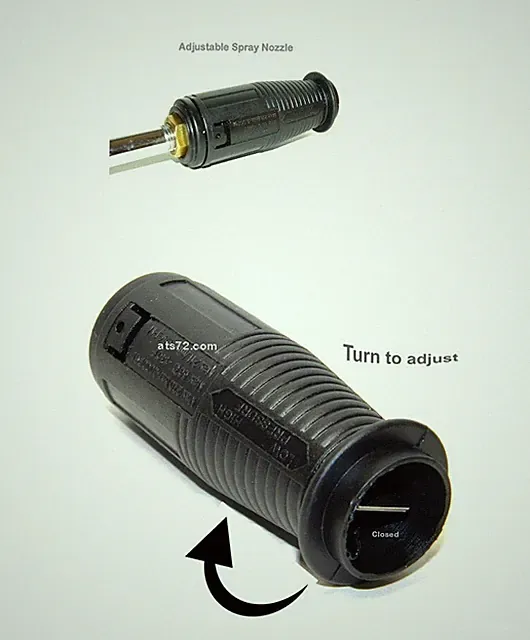 Pressure washer adjustable spray nozzle