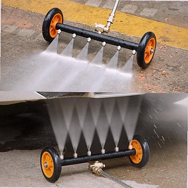 Pressure Washer Attachment, 16" Dual-Function Water Broom, 4000 PSI, Orange