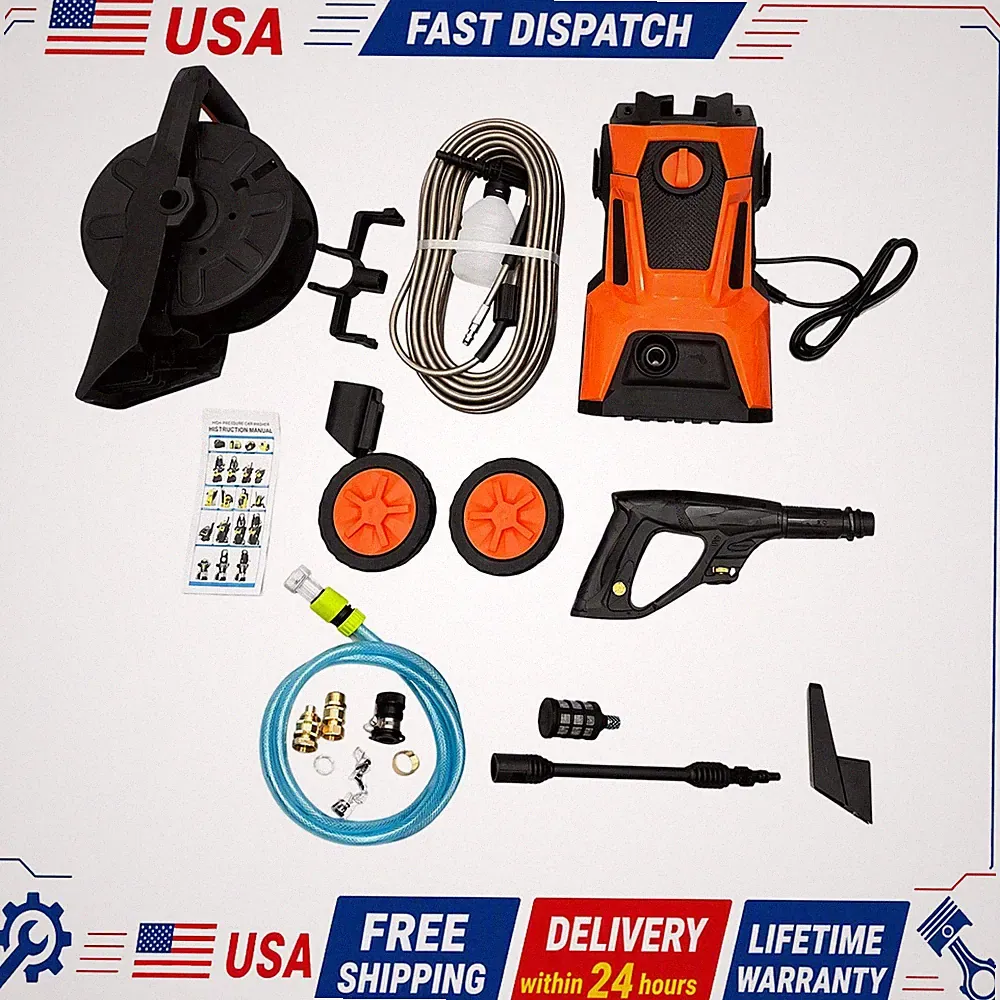 Pressure Washer Car Kit 4 Nozzles Foam Bottle 3000W Cleaner for Driveway