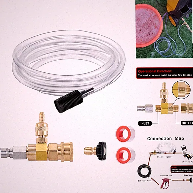 Pressure Washer Chemical Injector Kit - 4000 PSI, 3/8" Quick Connect, Adjustable