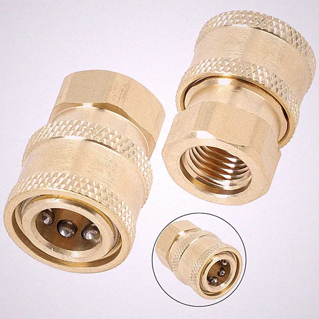 Pressure Washer Coupler 2 Safety Fittings Brass Material Up To 4000 PSI