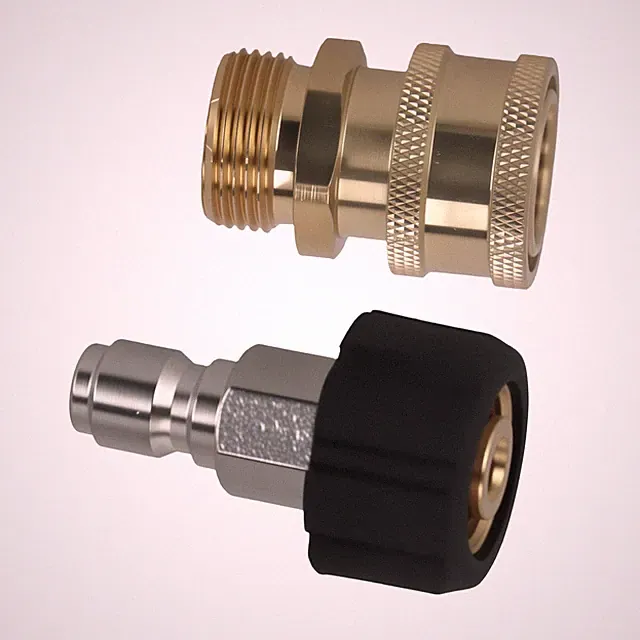 Pressure Washer Coupler M22-14mm to 3/8" Quick Connect 5000PSI Brass Stainless