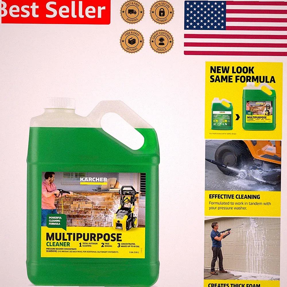 Pressure Washer Detergent Concentrate, 128 Oz, Cleans Siding, Patios, Driveways