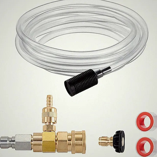 Pressure Washer Detergent Injector Kit Downstream 3/8" 4000 PSI 10ft Hose Set