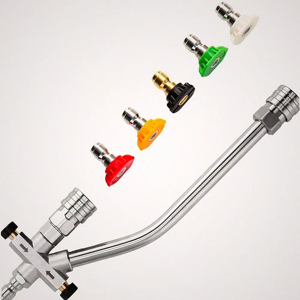 Pressure Washer Double Tip Attachment F Soap Cannon with 5 Nozzles 1/4" Connect