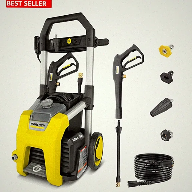 Pressure Washer Electric 1.2 Gpm 3 Spray Nozzles Detergent Tank Cars Driveways