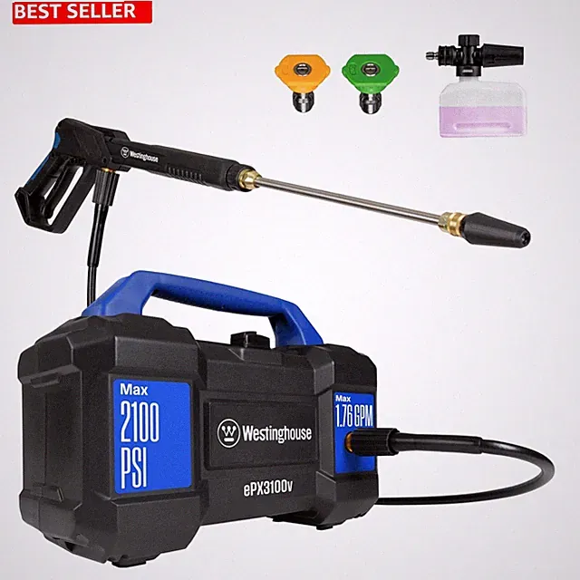 Pressure Washer Electric 2100 PSI 1.76 GPM Foam Cannon Steel Wand Nozzle