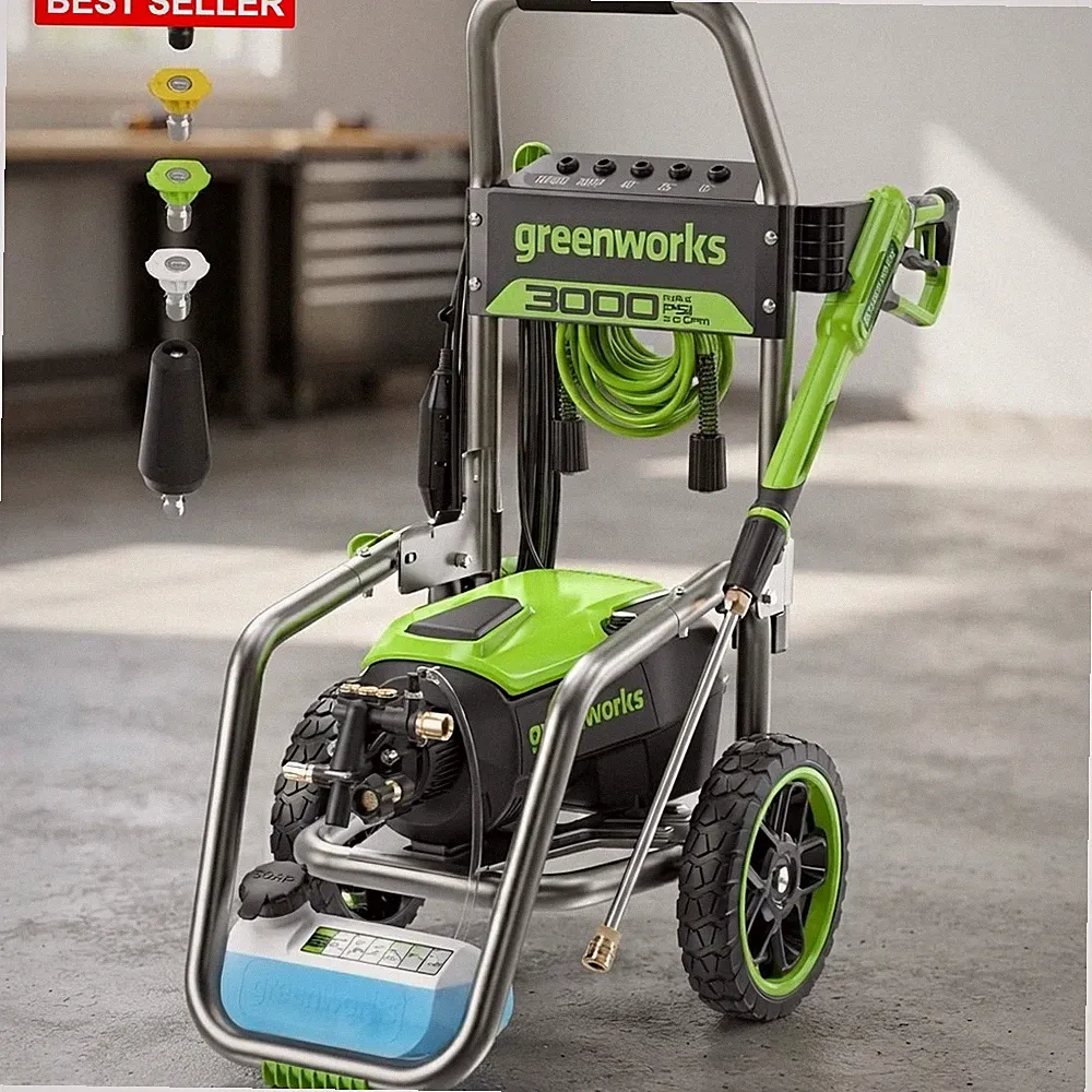 Pressure Washer Electric Brushless Motor 3000 PSI 2.0 GPM Max Cleaning Outdoor