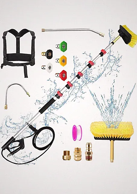 Pressure Washer Extension Wand 18FT with Brush Attachment Nozzle Tips Belt Ha...