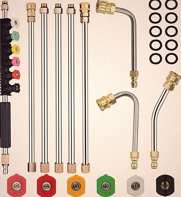 Pressure Washer Extension Wand 30° 90° 120° Nozzle Tips 1/4" Quick Connect