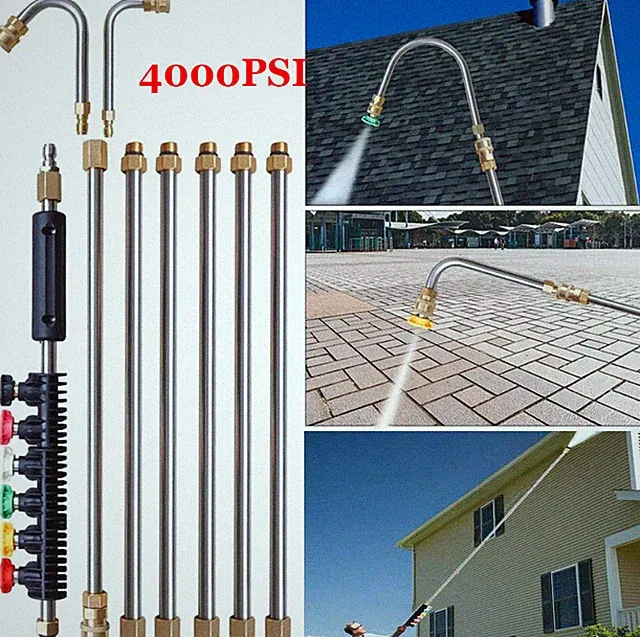 Pressure Washer Extension Wand, 4000PSI 120" Power Washer Lance w/ 6 Nozzle Tips