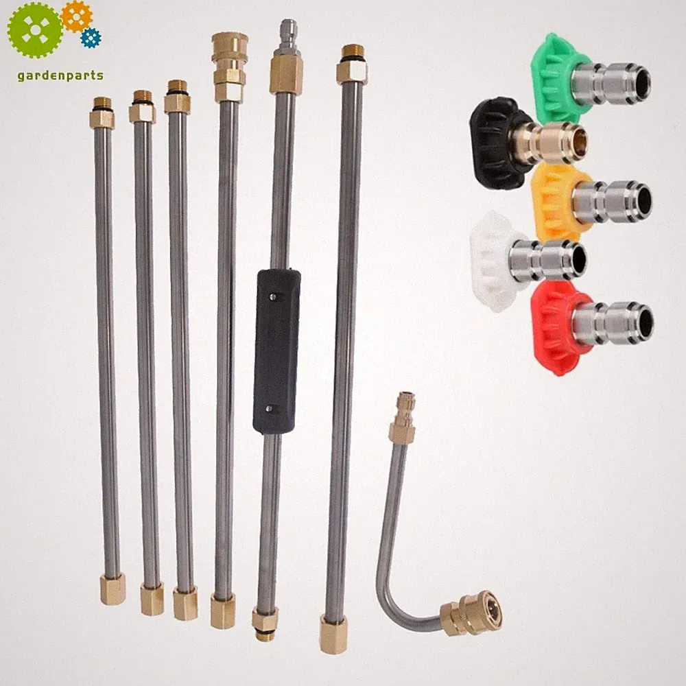 Pressure Washer Extension Wand Replacable Washer Lance+Spray Nozzle Tip 4000PSI