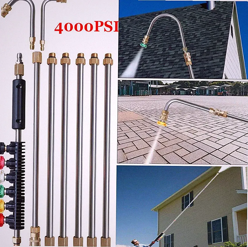 4000PSI High Pressure Washer Extension Wand Replace Lance Gutter Cleaner Nozzle