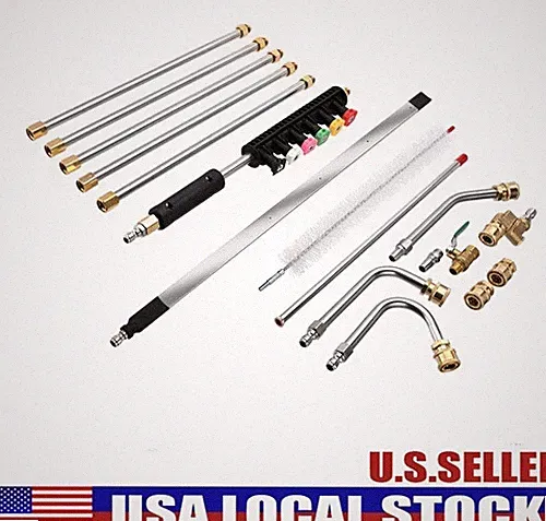 Pressure Washer Extension Wand Washer Lance+Spray Nozzle Tip Radiator Clean Wand