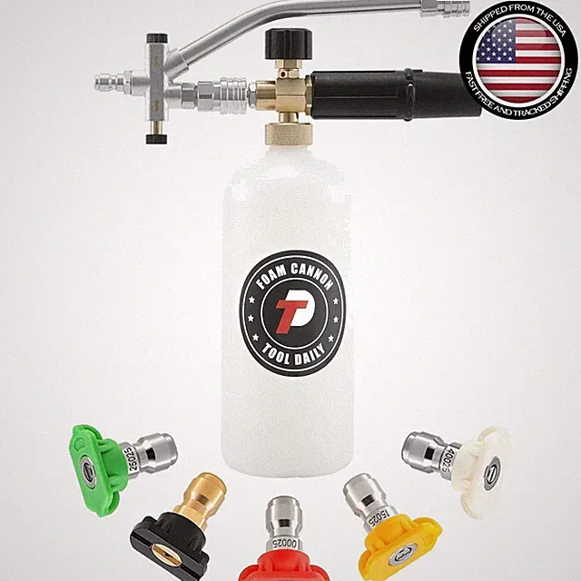 Pressure Washer Foam Cannon 1 Liter Quick Connect Dual Nozzle Tips 3000 PSI