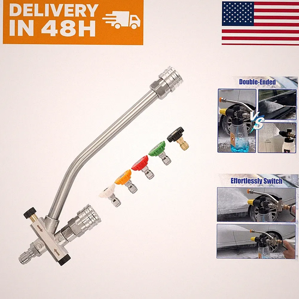Pressure Washer Foam Cannon Dual Connector 1/4in Quick Connect 5000 PSI
