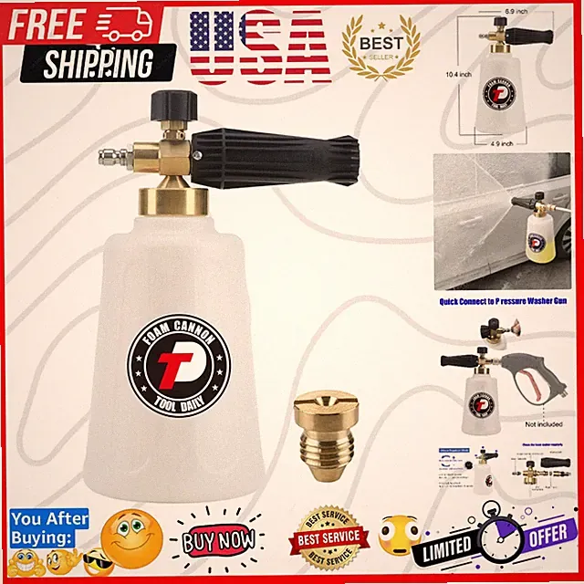 Pressure Washer Foam Cannon for Car Wash, Snow Foam Lance, Additional Orifice...