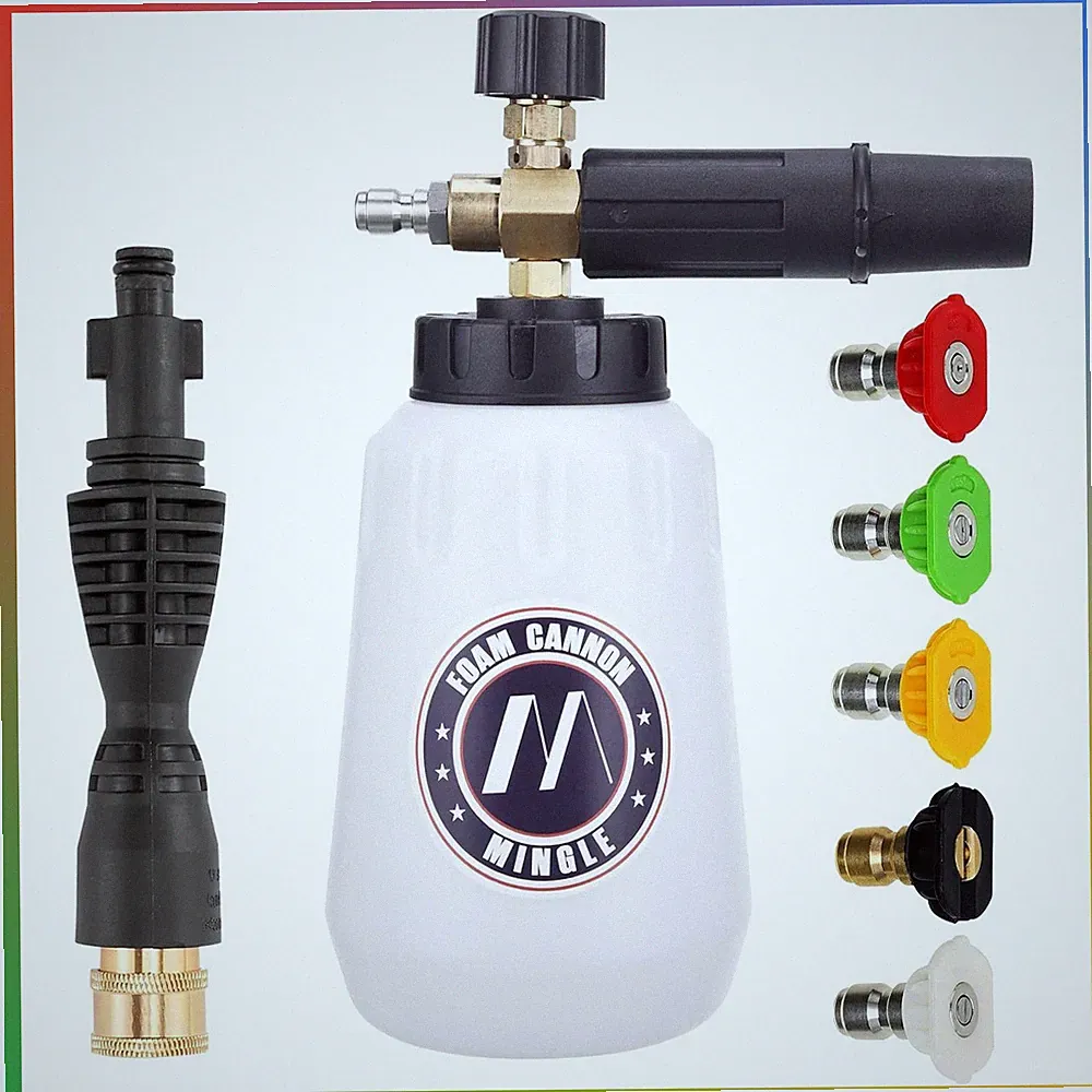 Pressure Washer Foam Cannon For Ryobi Husky 1 Liter Soap Dispenser 5 Nozzles