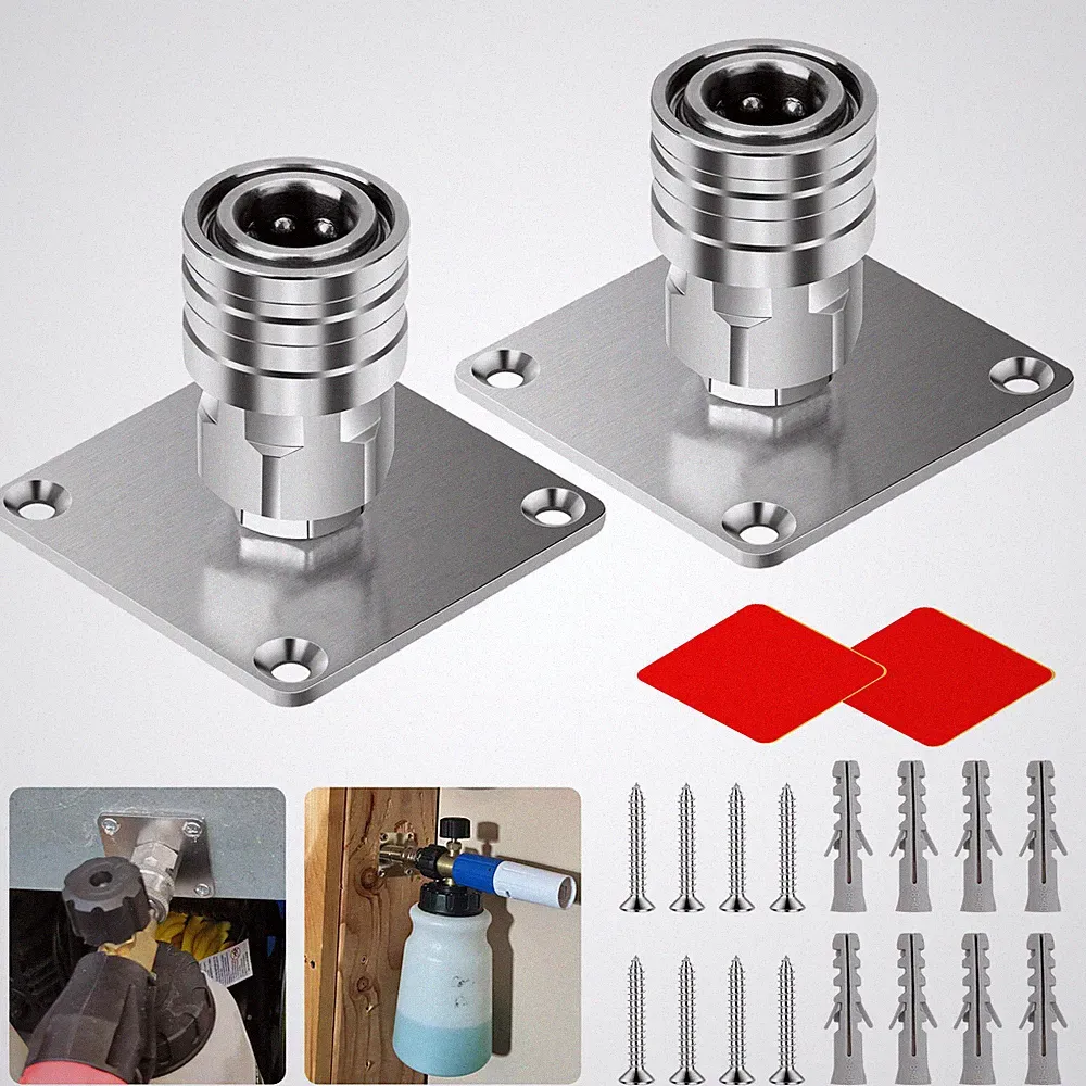 Pressure Washer Foam Cannon Holder with 1/4 Quick Connector for Garage Wall Rack