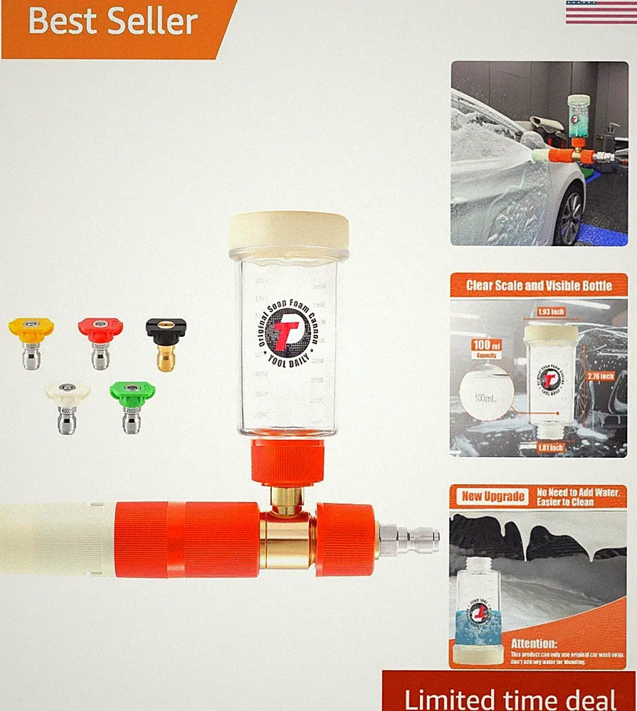 Pressure Washer Foam Cannon, Soap Foam Cannon for Car Washing, 5 Power Washe...