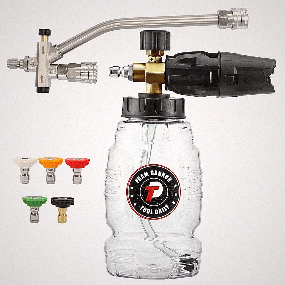 Pressure Washer Foam Cannon with Dual Connector, 1 Liter