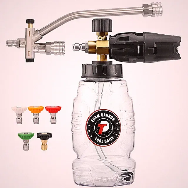 Pressure Washer Foam Cannon with Dual Connector 1 Liter Foam Lance Attachment