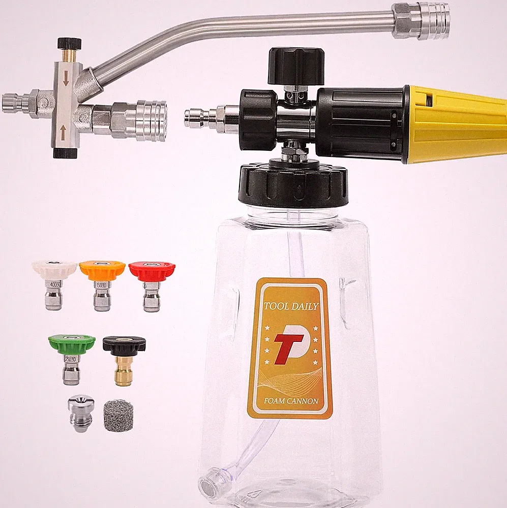 Pressure Washer Foam Cannon with Dual-Connector Accessory