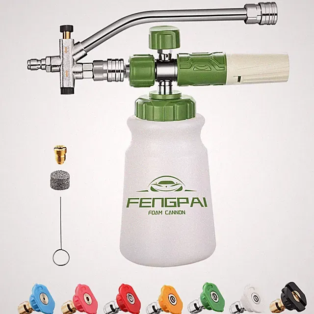 Pressure Washer Foam Cannon with Dual-Connector Accessory & 7 Power Washer Sp...