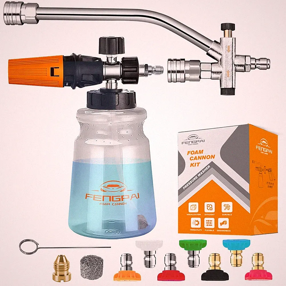 Pressure Washer Foam Cannon with Dual Connector Accessory, 7 Pressure Washer...