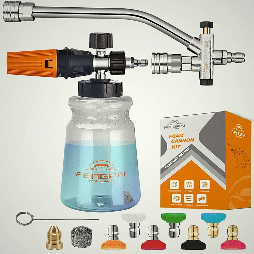 Pressure Washer Foam Cannon with Dual Connector Accessory, 7 Pressure Washer...