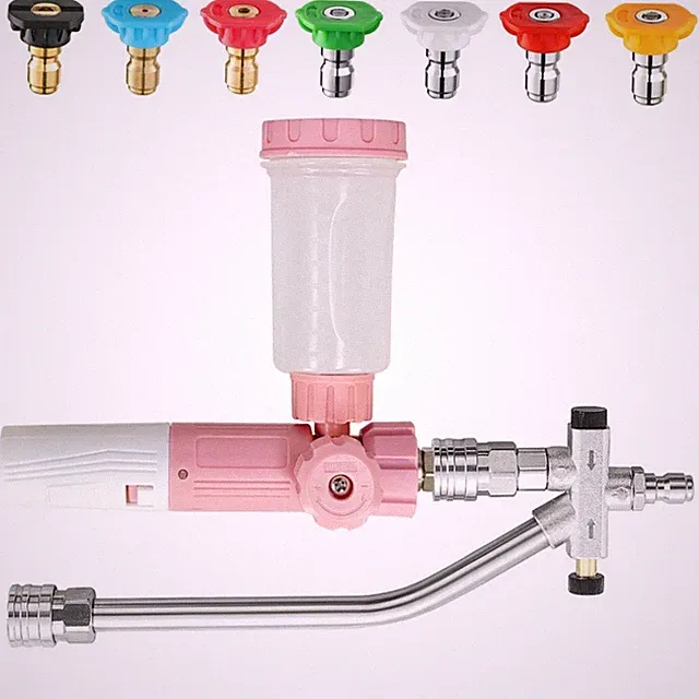 Pressure Washer Foam Cannon with Dual-Connector Double Tip Attachment Dual Lance