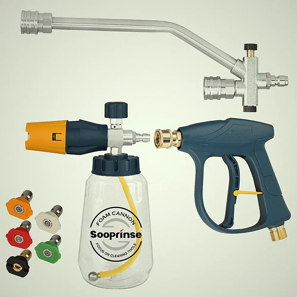 Pressure Washer Foam Cannon with Short Pressure Washer Gun, Dual Connector Ac...