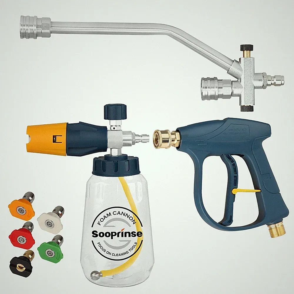 Pressure Washer Foam Cannon with Short Pressure Washer Gun, Dual Connector Ac...