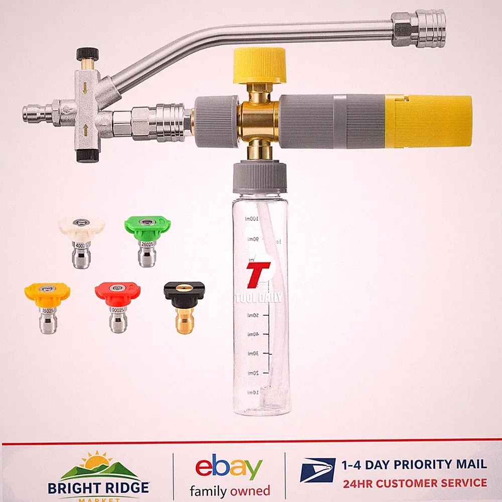 Pressure Washer Foam Cannon with Thick Foam Production and Adjustable Knob